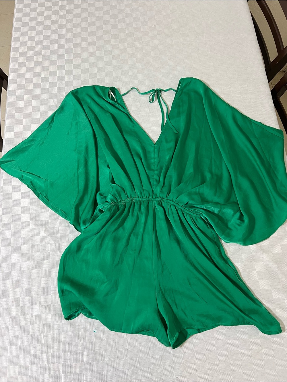 Aakaa Bright Green Wrap Romper - Picture 2 of 6
